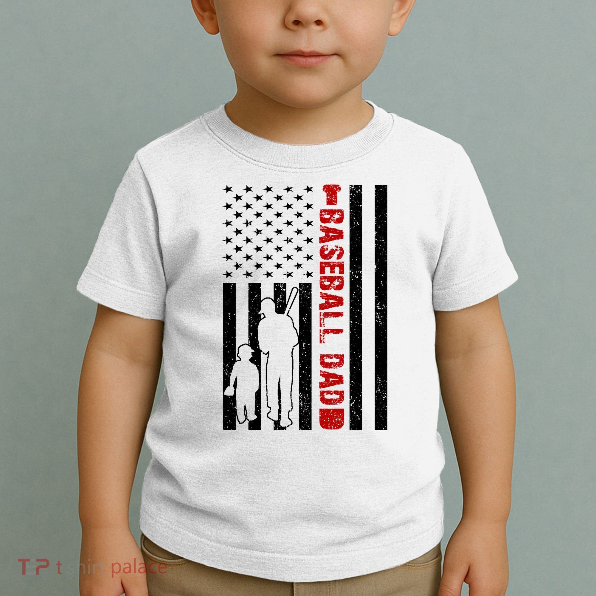 Baseball Dad USA FLag Toddler T-Shirt