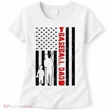 Baseball Dad USA FLag Women's T-Shirt