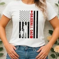 Baseball Dad USA FLag Women's T-Shirt thumb 2