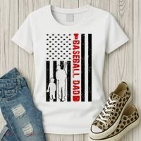 Baseball Dad USA FLag Women's T-Shirt thumb 3