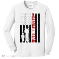 Baseball Dad USA FLag Kids Long Sleeve Shirt thumb 0