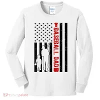 Baseball Dad USA FLag Kids Long Sleeve Shirt thumb 0