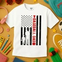 Baseball Dad USA FLag Kids T-Shirt thumb 3