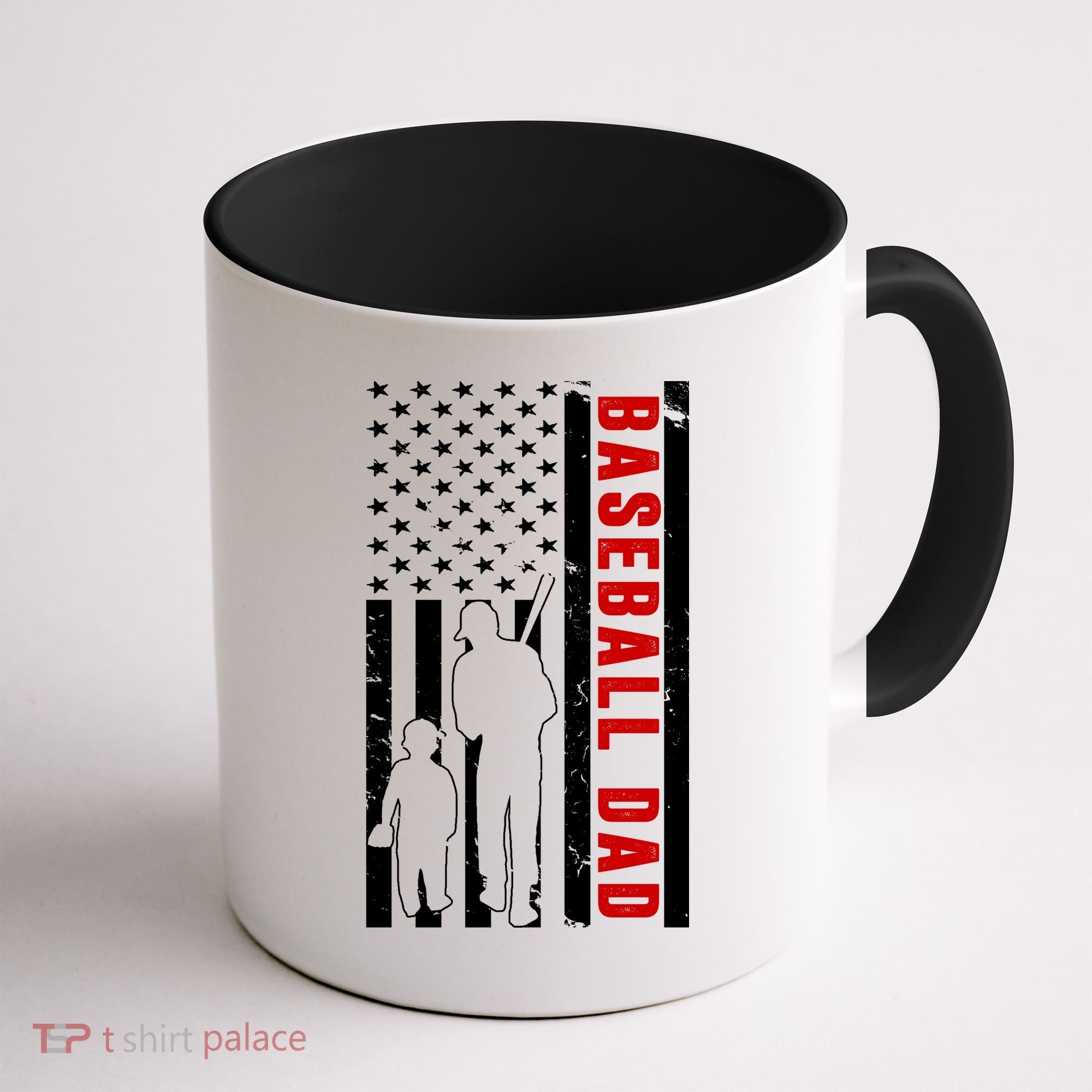 Baseball Dad USA Flag Coffee Mug
