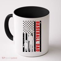 Baseball Dad USA Flag Coffee Mug thumb 0