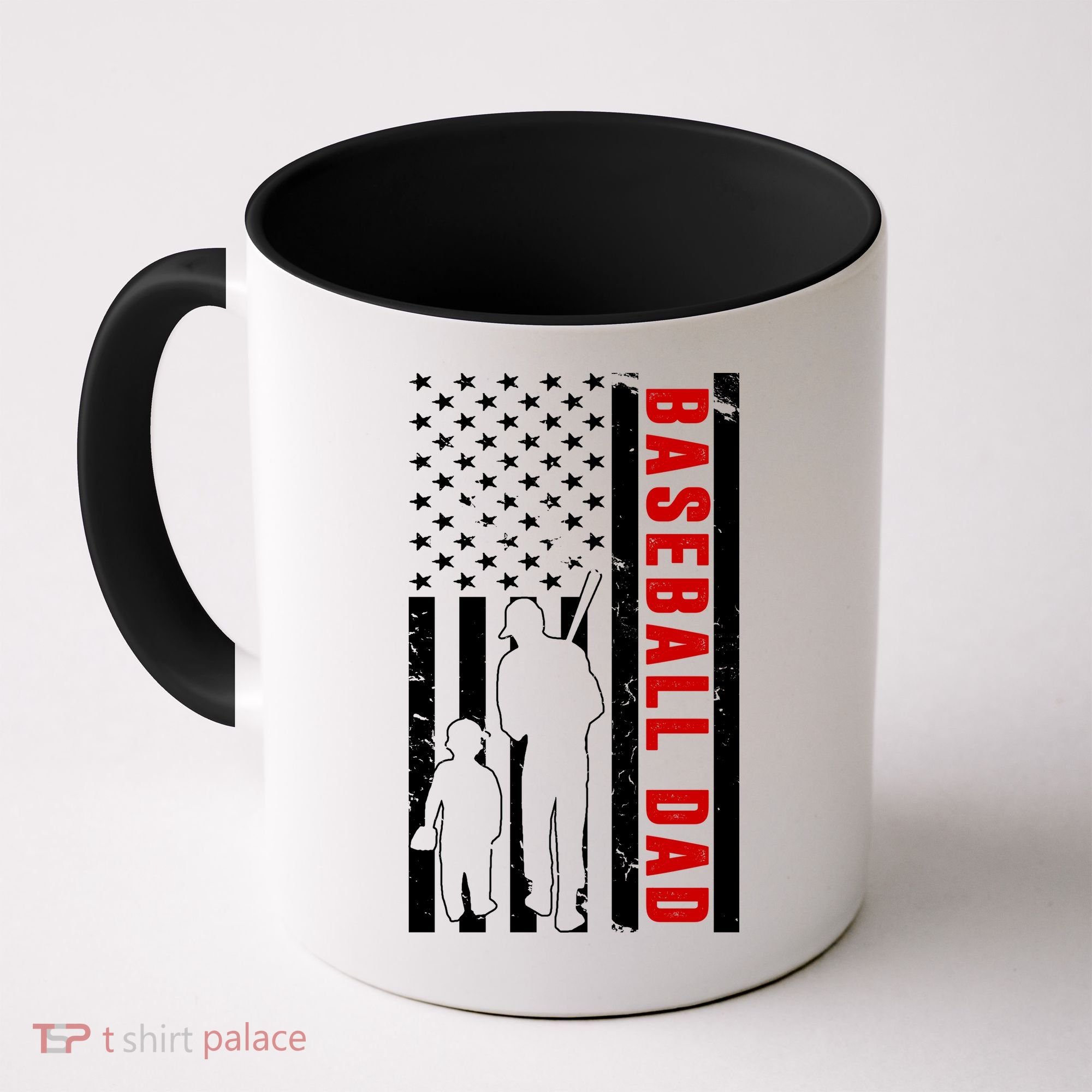 Baseball Dad USA Flag Coffee Mug