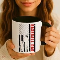 Baseball Dad USA Flag Coffee Mug thumb 3