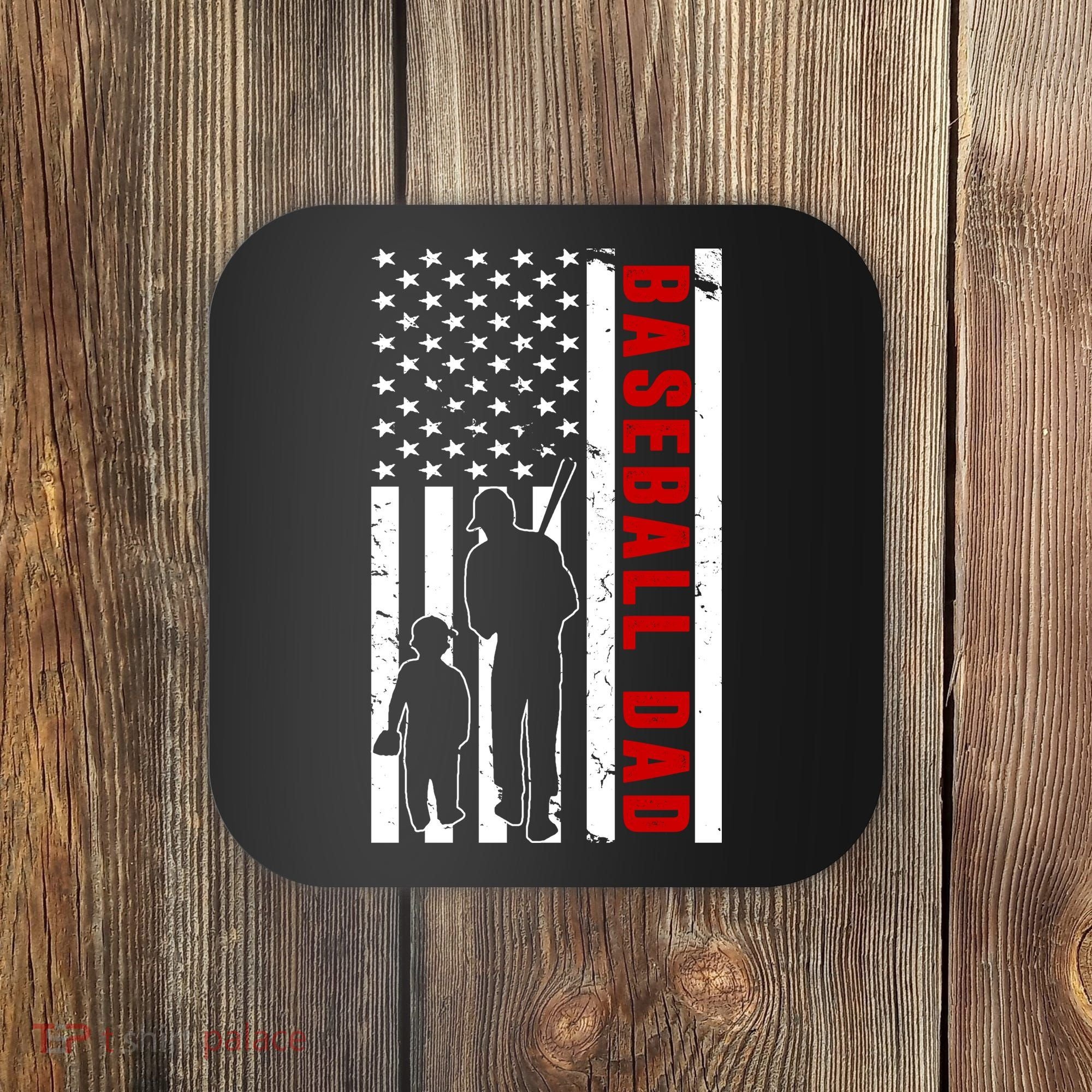 Baseball Dad USA Flag Coaster