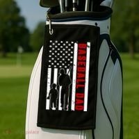 Baseball Dad USA Flag Golf Towel thumb 2
