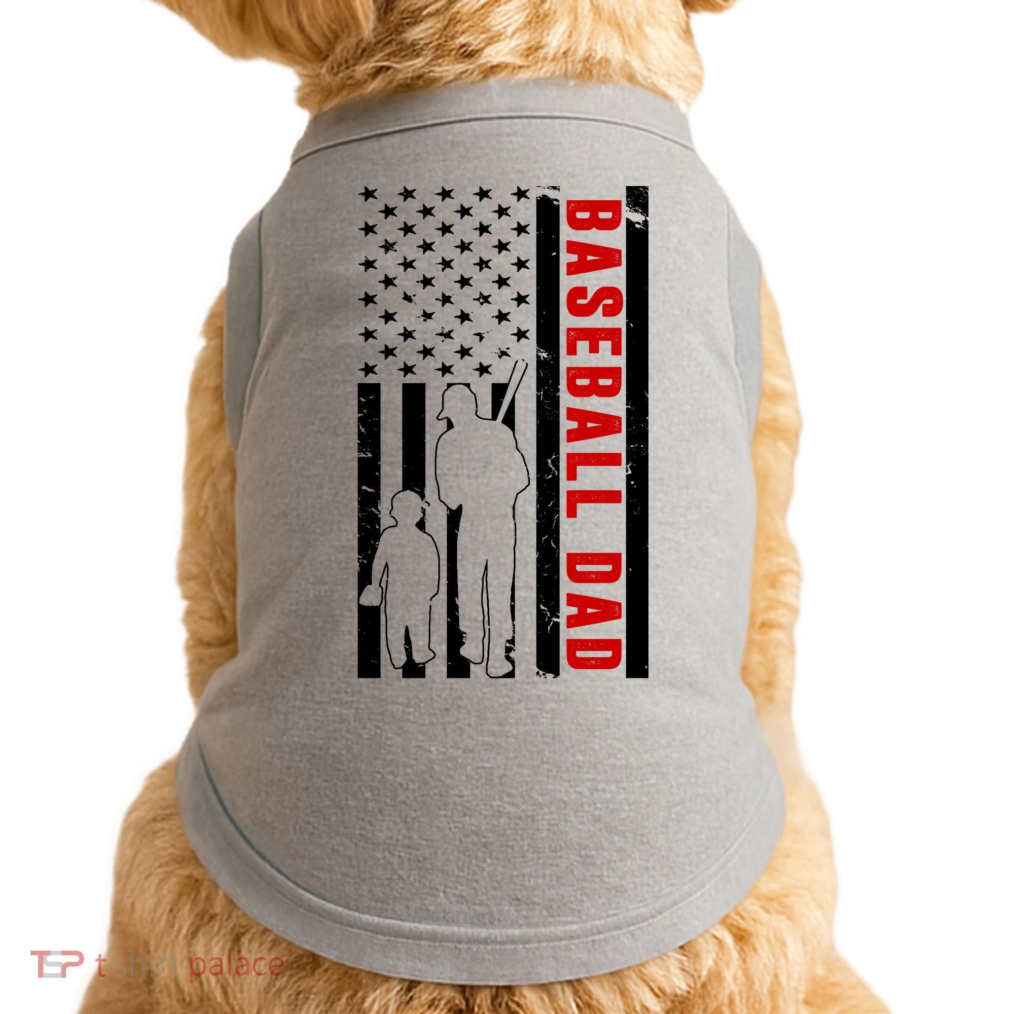Baseball Dad USA Flag Doggie Tank