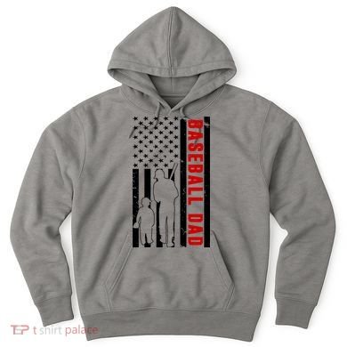 Baseball Dad USA Flag Hoodie