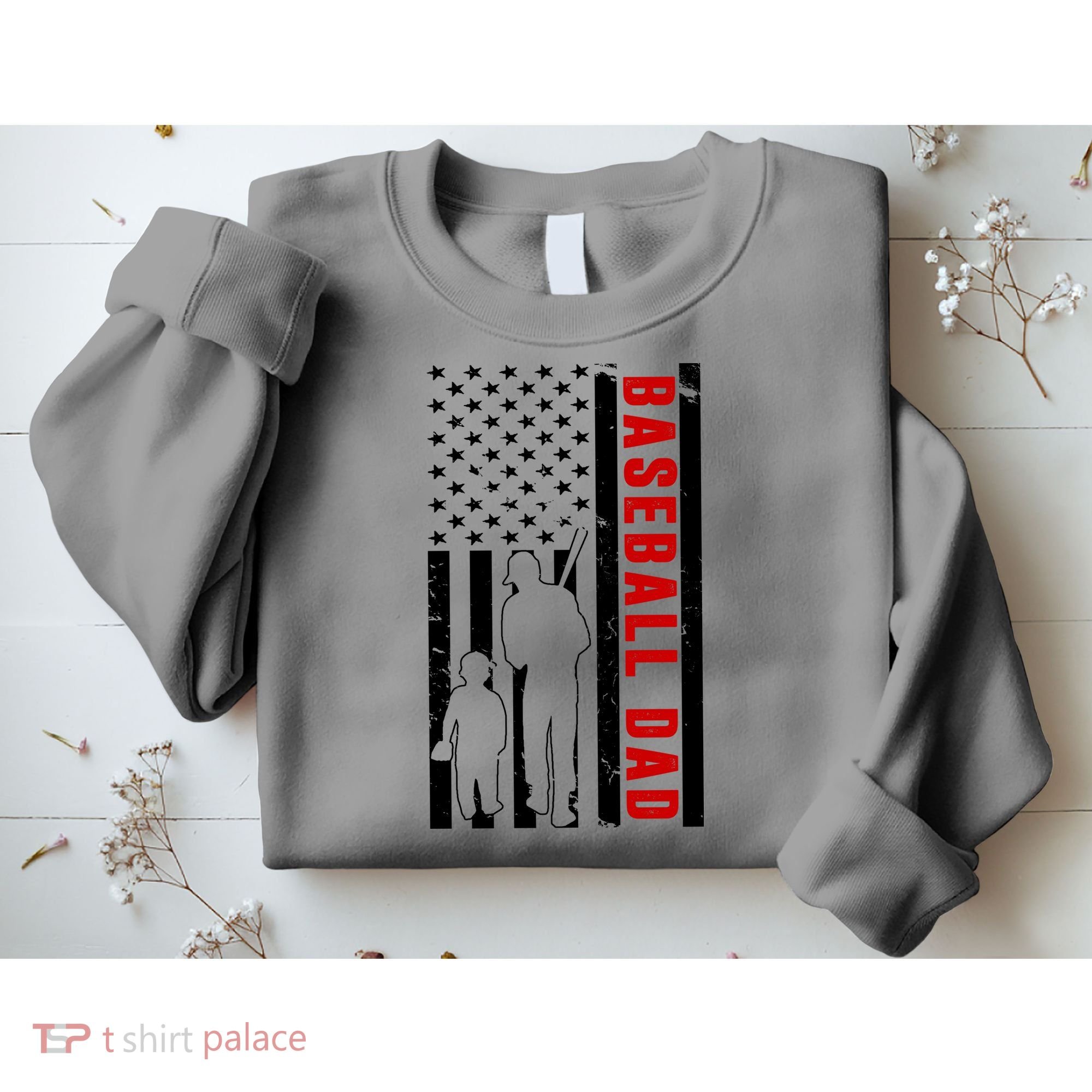 Baseball Dad USA Flag Sweatshirt