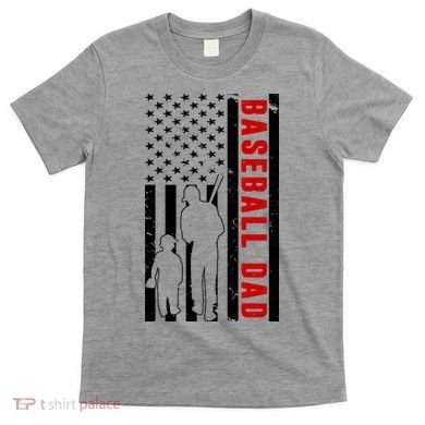 Baseball Dad USA Flag T-Shirt