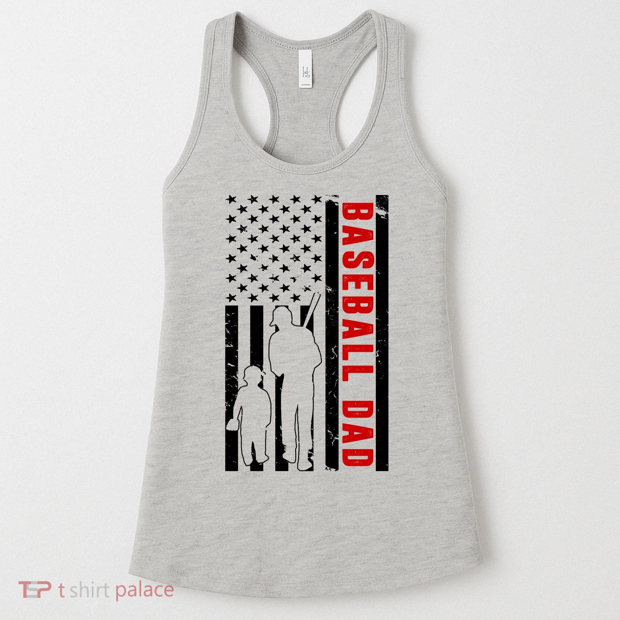 Baseball Dad USA Flag Women's Tank Top