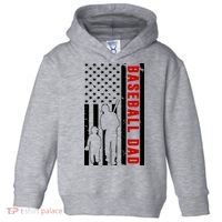 Baseball Dad USA Flag Toddler Hoodie thumb 0