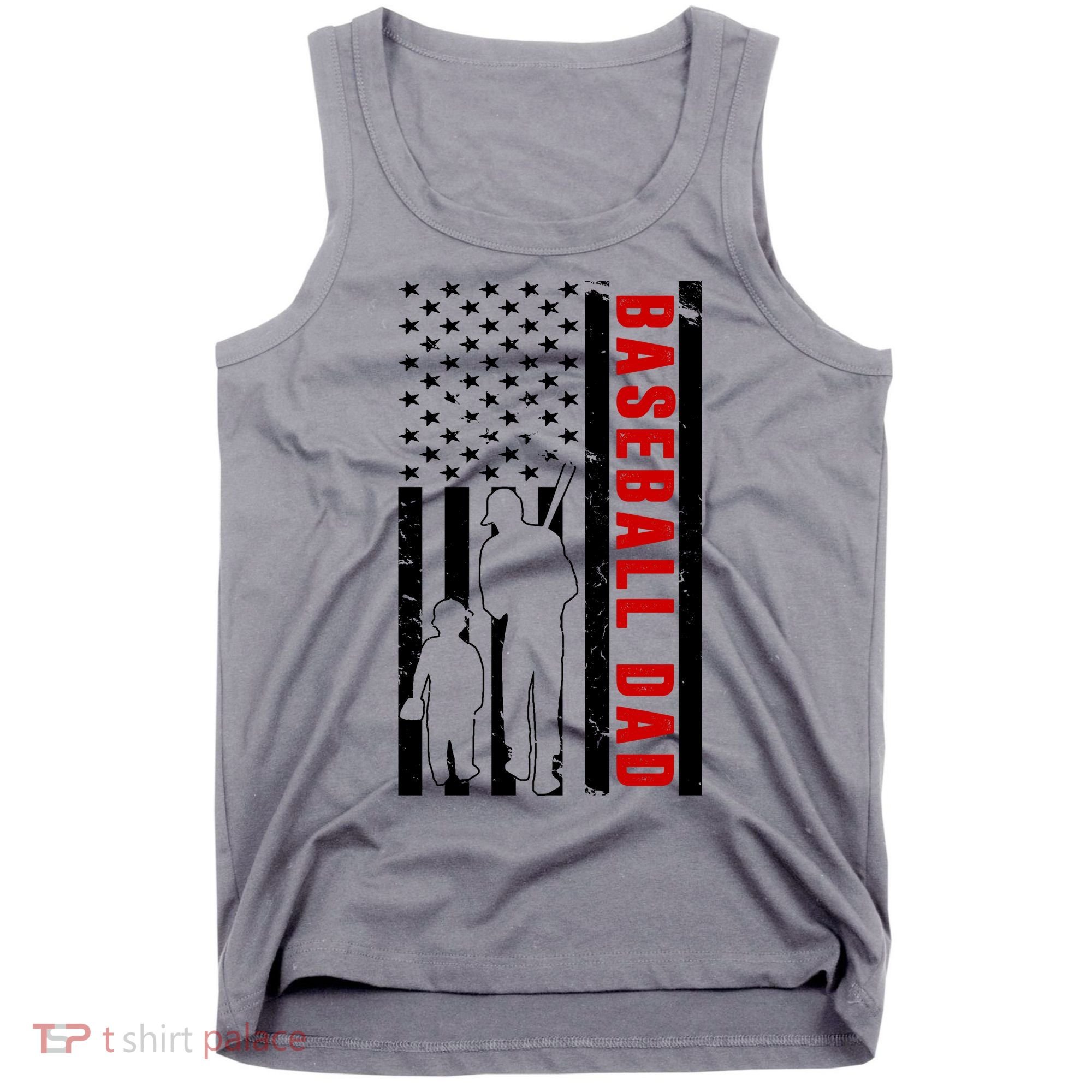 Baseball Dad USA Flag Tank Top