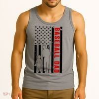 Baseball Dad USA Flag Tank Top thumb 3