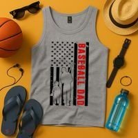 Baseball Dad USA Flag Tank Top thumb 4