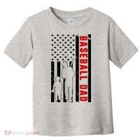 Baseball Dad USA Flag Toddler T-Shirt thumb 0