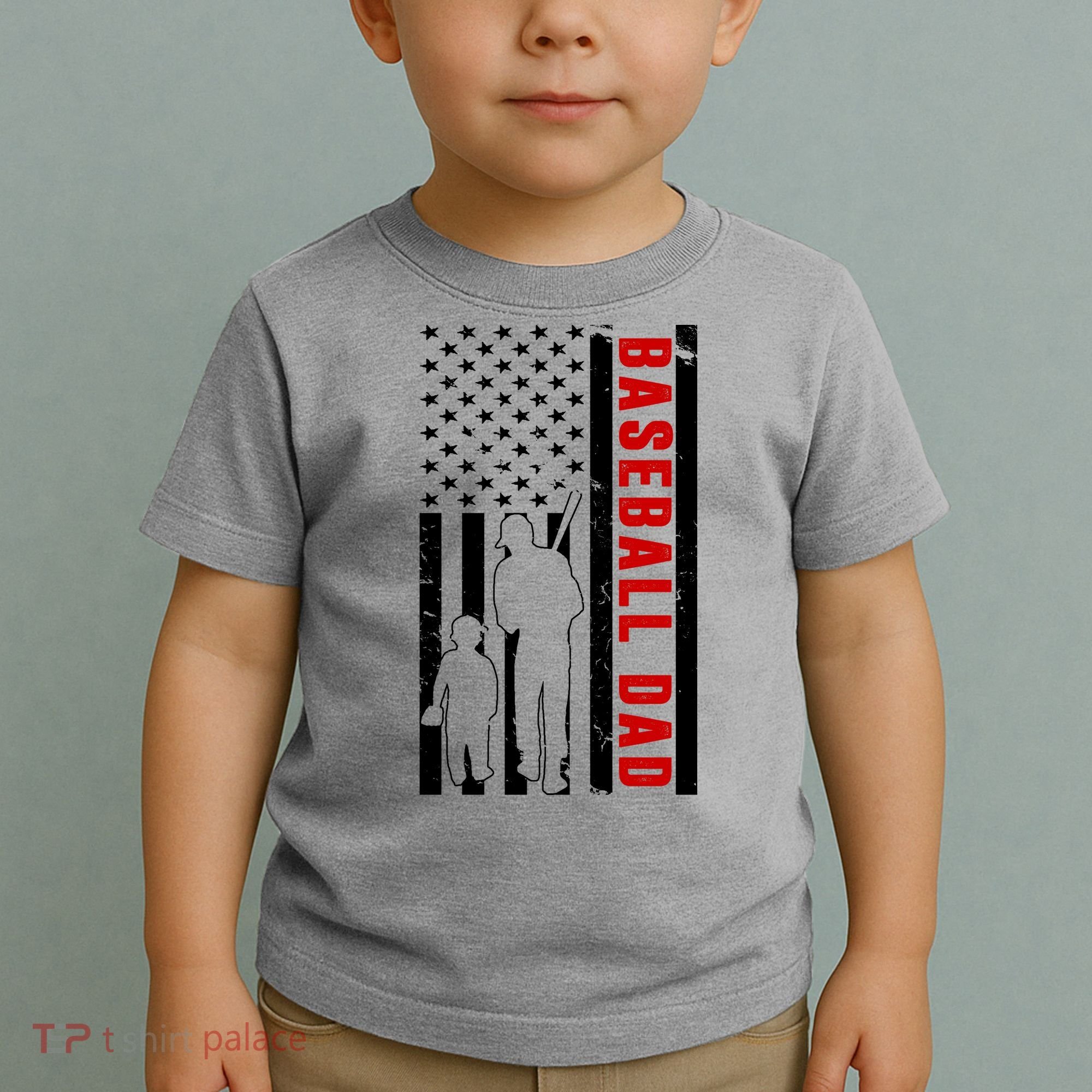 Baseball Dad USA Flag Toddler T-Shirt