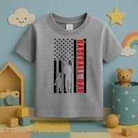 Baseball Dad USA Flag Toddler T-Shirt thumb 3