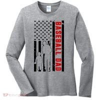 Baseball Dad USA Flag Women's Long Sleeve Shirt thumb 0