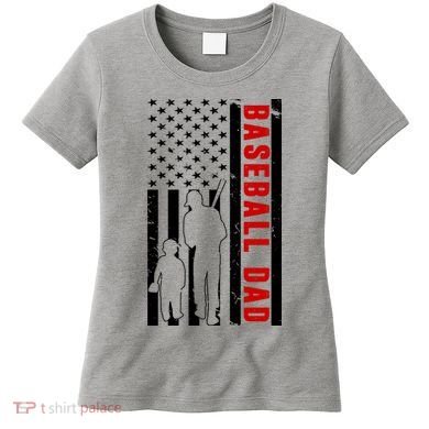 Baseball Dad USA Flag Women's T-Shirt