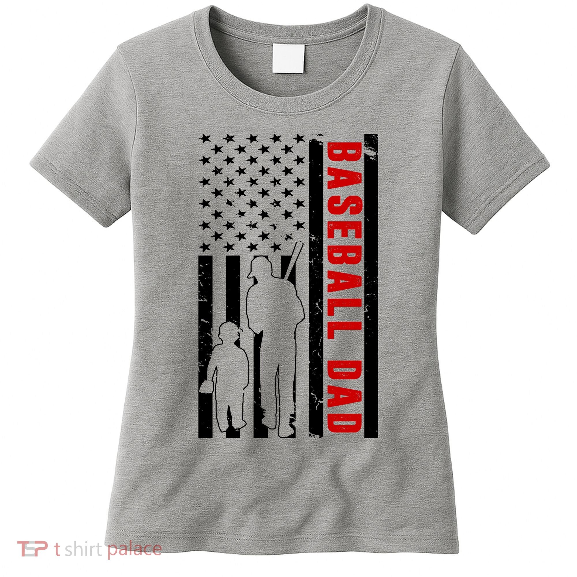 Baseball Dad USA Flag Women's T-Shirt