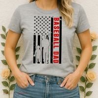 Baseball Dad USA Flag Women's T-Shirt thumb 2