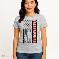 Baseball Dad USA Flag Women's T-Shirt thumb 4