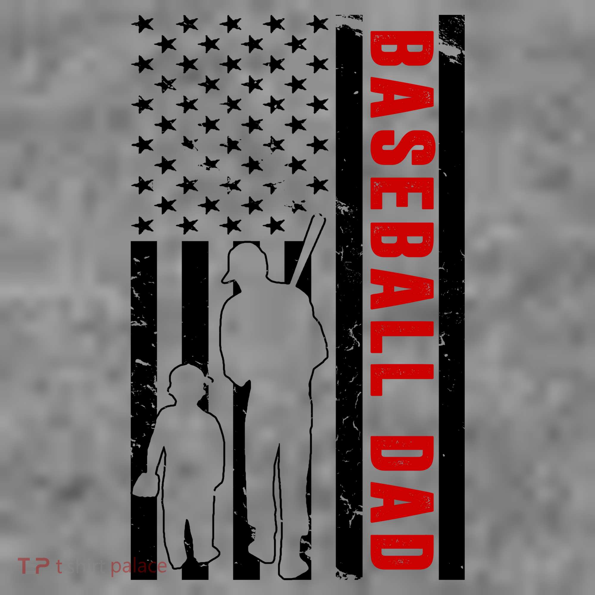 Baseball Dad USA Flag Women's T-Shirt
