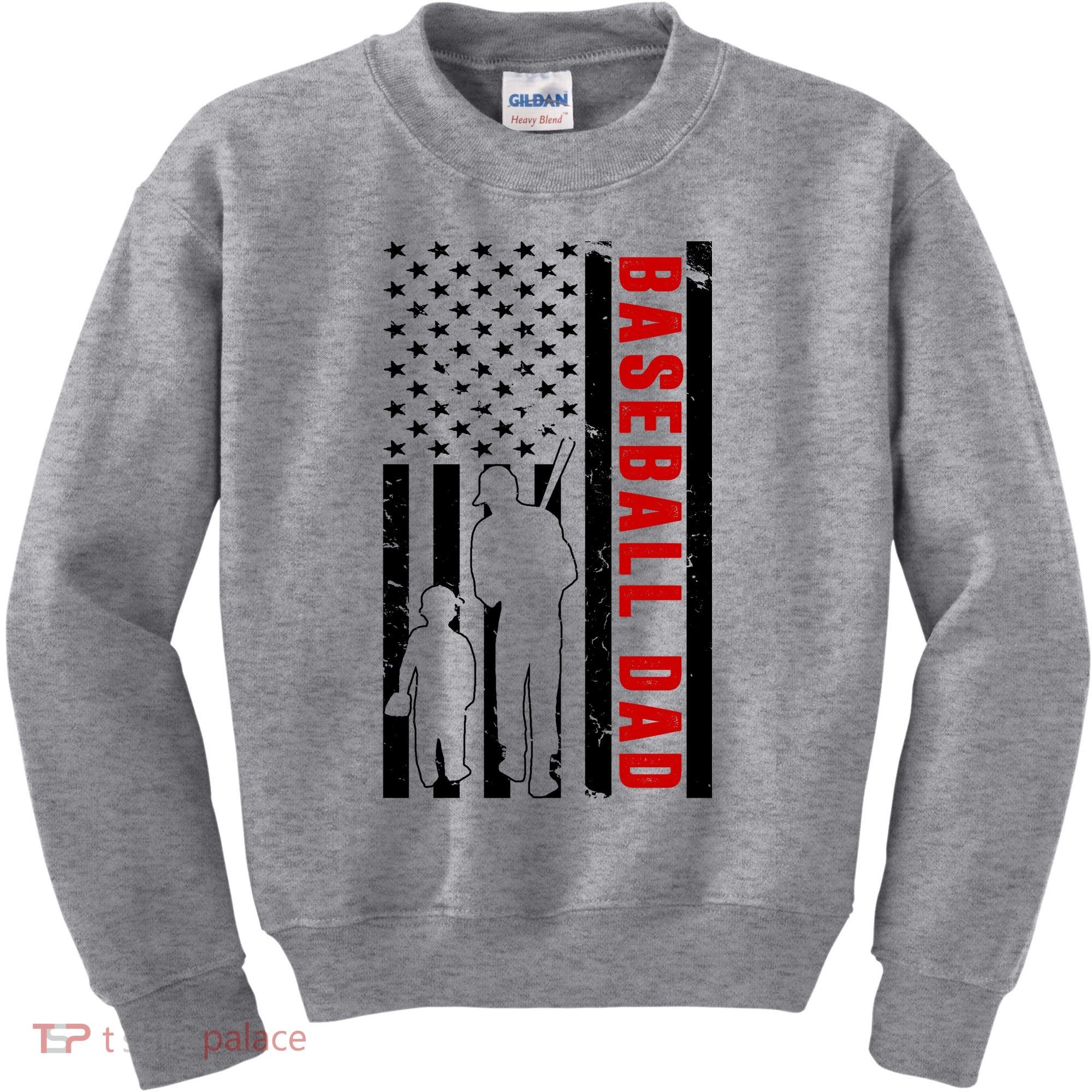 Baseball Dad USA Flag Kids Sweatshirt