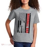 Baseball Dad USA Flag Kids T-Shirt thumb 2