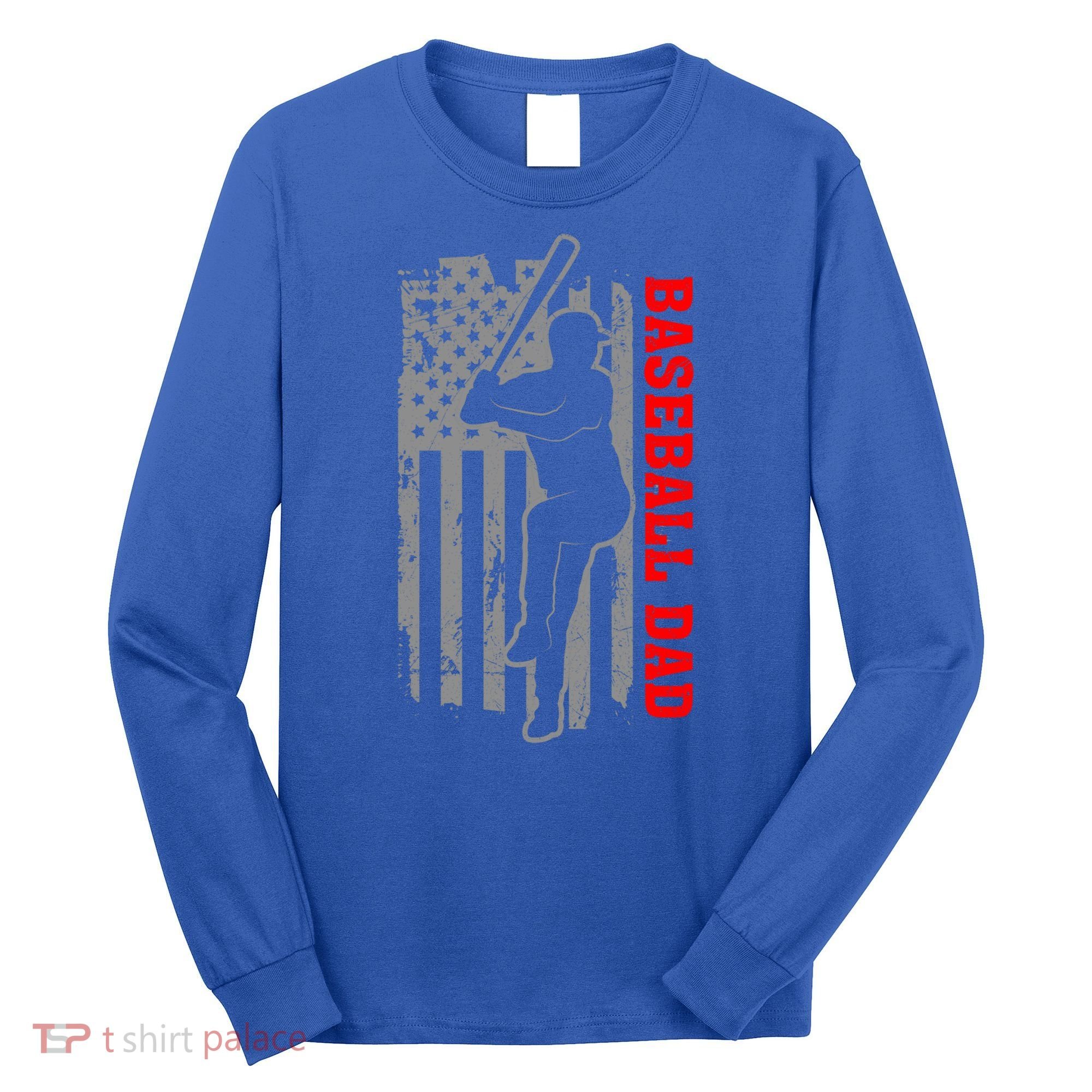 Baseball Dad Usa America Baseball Dad 'S Baseball Cool Gift Long Sleeve Shirt