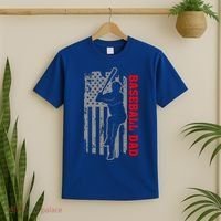 Baseball Dad Usa America Baseball Dad 'S Baseball Cool Gift T-Shirt thumb 2