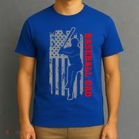 Baseball Dad Usa America Baseball Dad 'S Baseball Cool Gift T-Shirt thumb 3