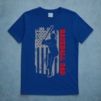 Baseball Dad Usa America Baseball Dad 'S Baseball Cool Gift T-Shirt thumb 5