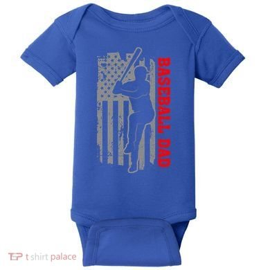 Baseball Dad Usa America Baseball Dad 'S Baseball Cool Gift Baby Bodysuit