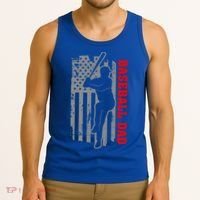 Baseball Dad Usa America Baseball Dad 'S Baseball Cool Gift Tank Top thumb 3