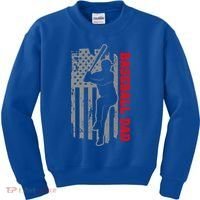 Baseball Dad Usa America Baseball Dad 'S Baseball Cool Gift Kids Sweatshirt thumb 0