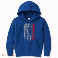 Baseball Dad Usa America Baseball Dad 'S Baseball Cool Gift Kids Hoodie thumb 0