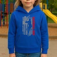 Baseball Dad Usa America Baseball Dad 'S Baseball Cool Gift Kids Hoodie thumb 3