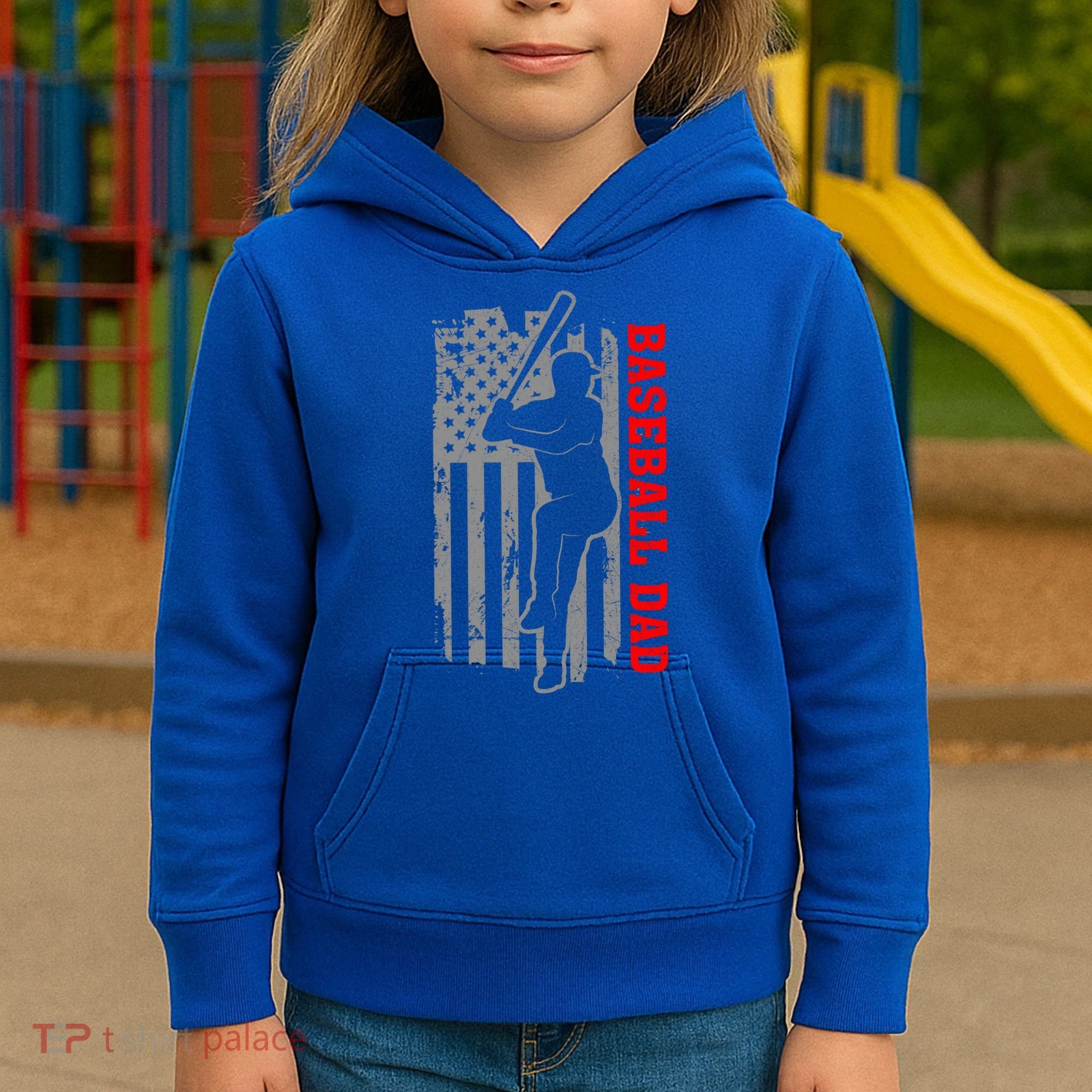 Baseball Dad Usa America Baseball Dad 'S Baseball Cool Gift Kids Hoodie