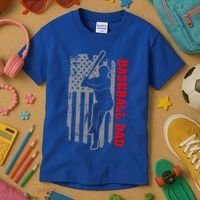 Baseball Dad Usa America Baseball Dad 'S Baseball Cool Gift Kids T-Shirt thumb 3