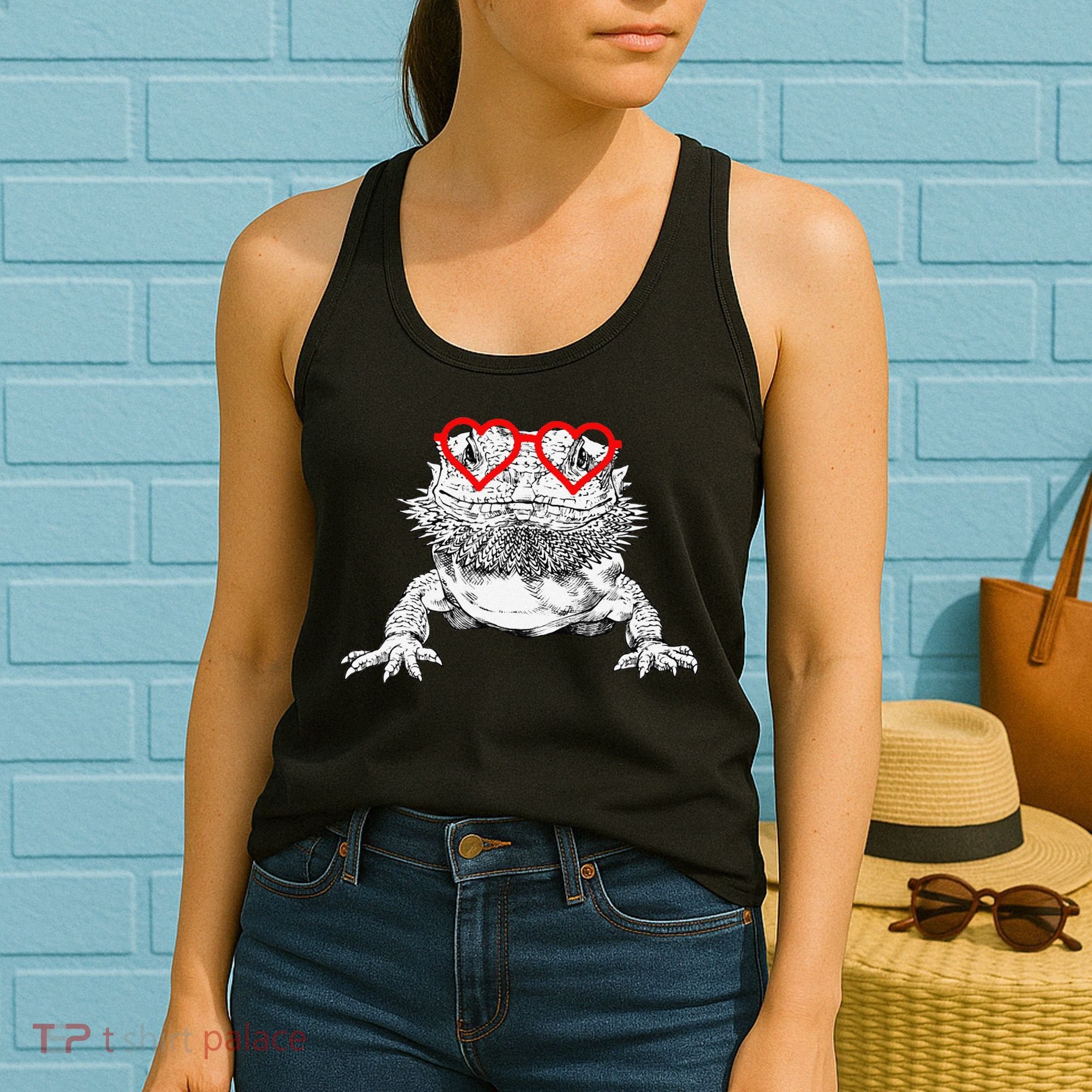 Bearded Dragon Valentines Day Beardie Mom Animal Lover Women's Tank Top