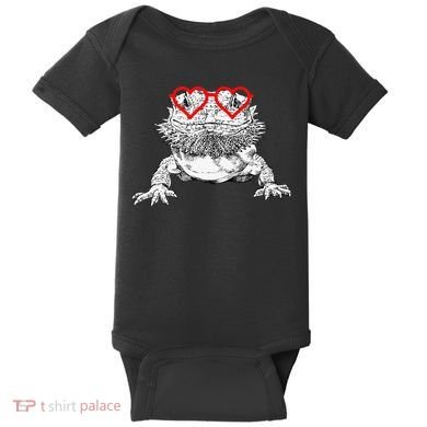 Bearded Dragon Valentines Day Beardie Mom Animal Lover Baby Bodysuit