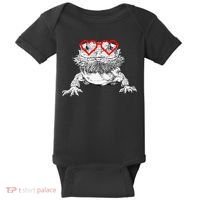 Bearded Dragon Valentines Day Beardie Mom Animal Lover Baby Bodysuit thumb 0