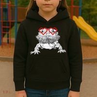 Bearded Dragon Valentines Day Beardie Mom Animal Lover Kids Hoodie thumb 3