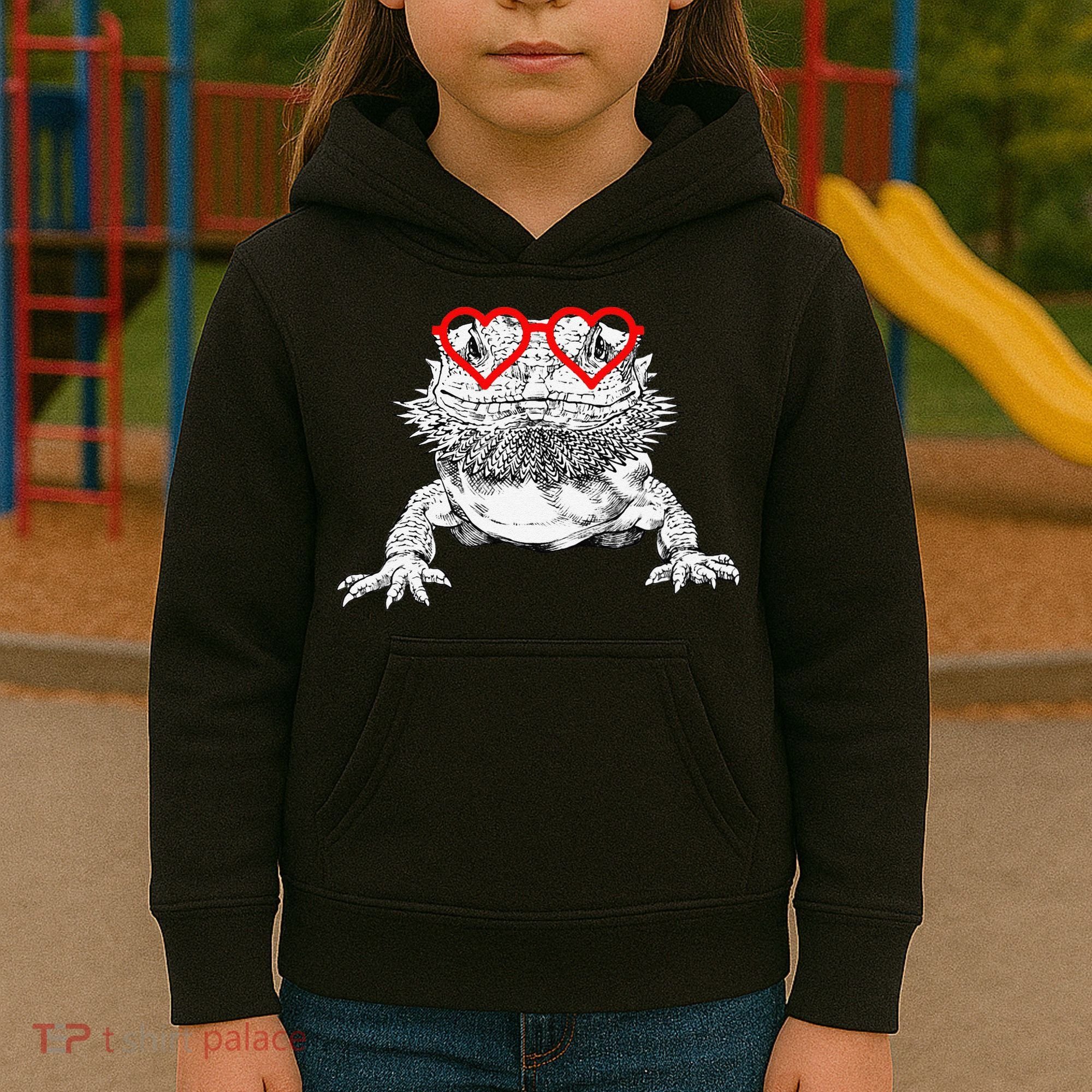 Bearded Dragon Valentines Day Beardie Mom Animal Lover Kids Hoodie