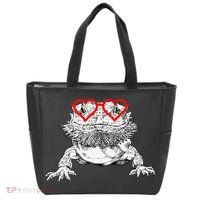 Bearded Dragon Valentines Day Beardie Mom Animal Lover Tote Bag thumb 0
